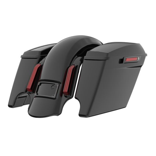 Advanblack COLOR MATCHED STRETCHED BAGS, LIDS BLACK LATCH HARDWARE FOR '23-'25 HARLEY TOURING CVO & '24-'25 STREET GLIDE, ROAD GLIDE